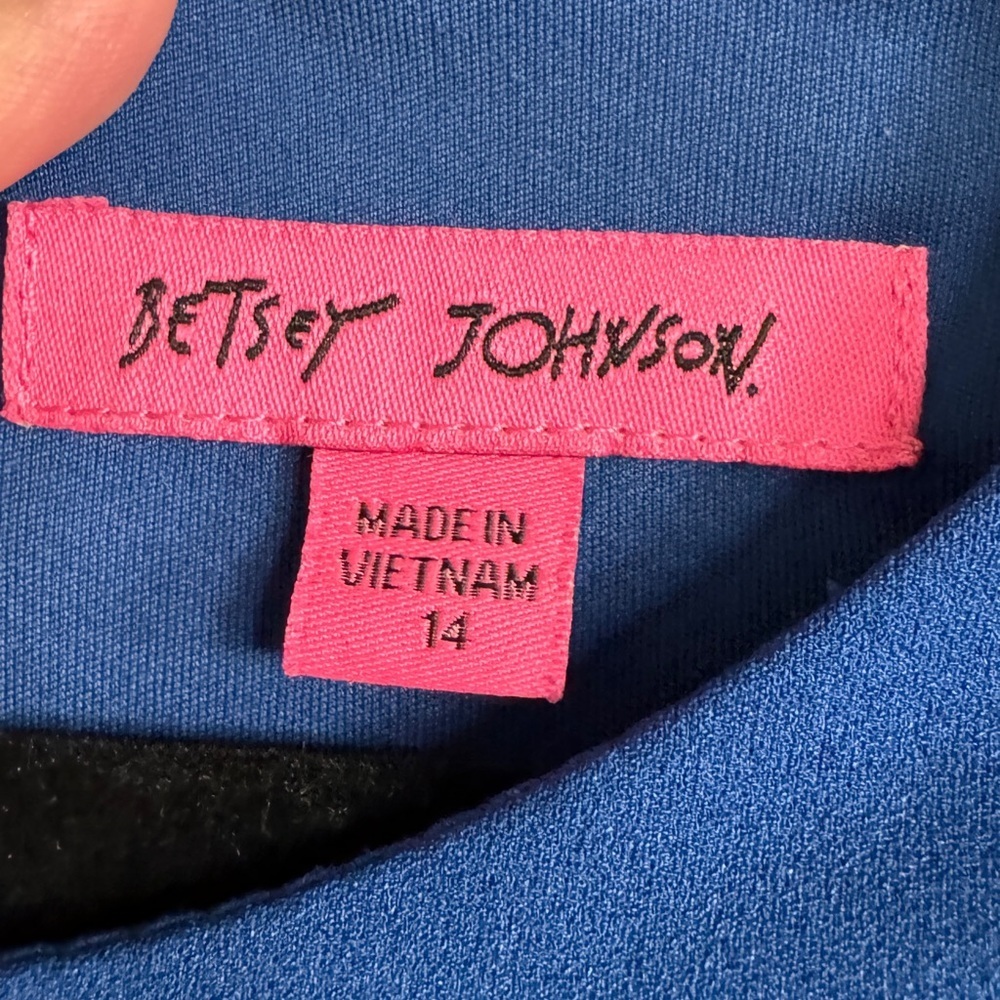 Betsey Johnson Blue Puff Sleeve Sheath Dress ocean blue size 14 - Picture 5 of 13